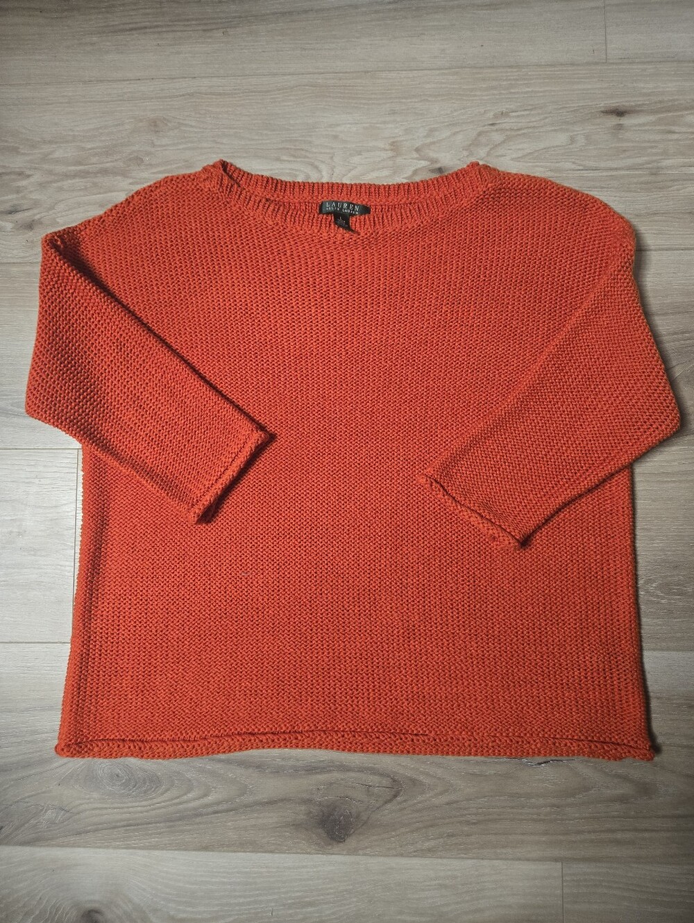 Lauren Ralph Lauren Orange Crewneck Knit Sweater